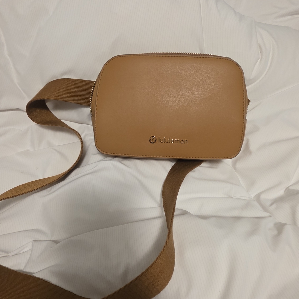 Lululemon Tan Leather Crossbody Belt Bag